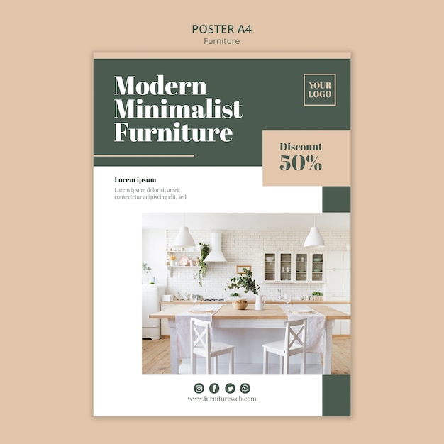 Furniture concept poster template