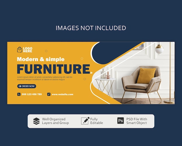 PSD furniture cover social media banner template