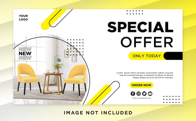 Furniture design banner template