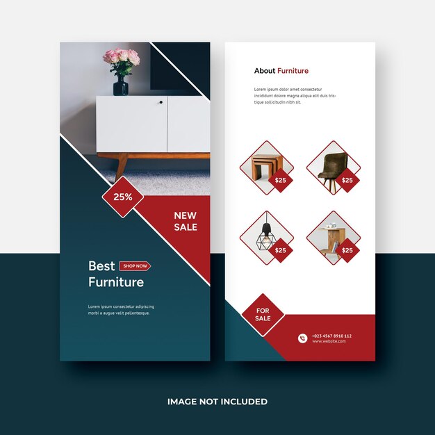 PSD furniture dl flyer template design