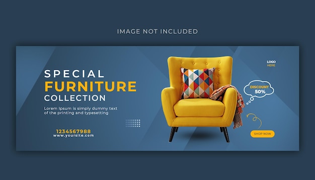 Furniture facebook cover and banner template