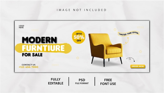 PSD furniture facebook cover and social media post or web banner template