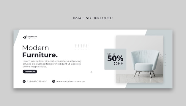 PSD 家具のフェイクブックカバーとウェブバナーテンプレート