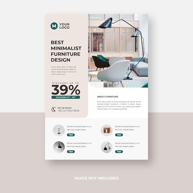 furniture flyer template design a4