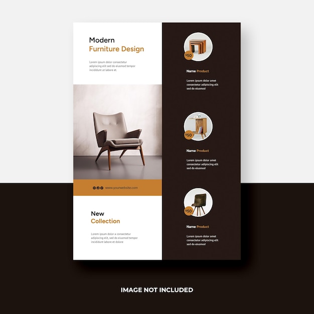 PSD furniture flyer template design a4