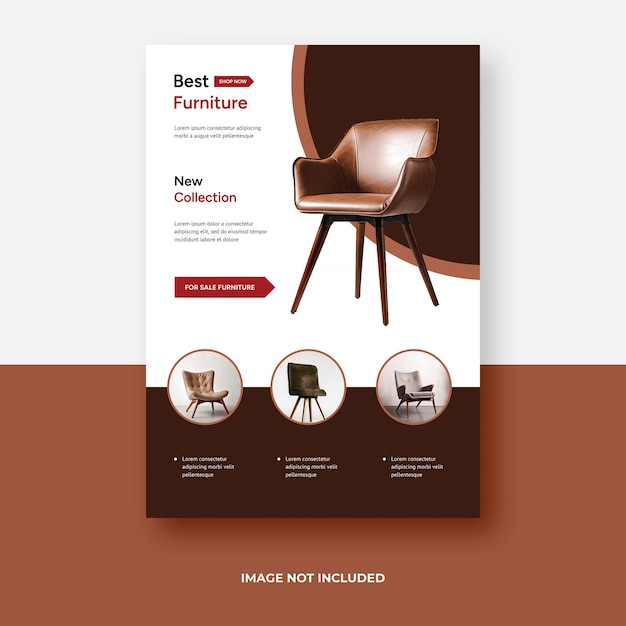 PSD furniture flyer template design a4