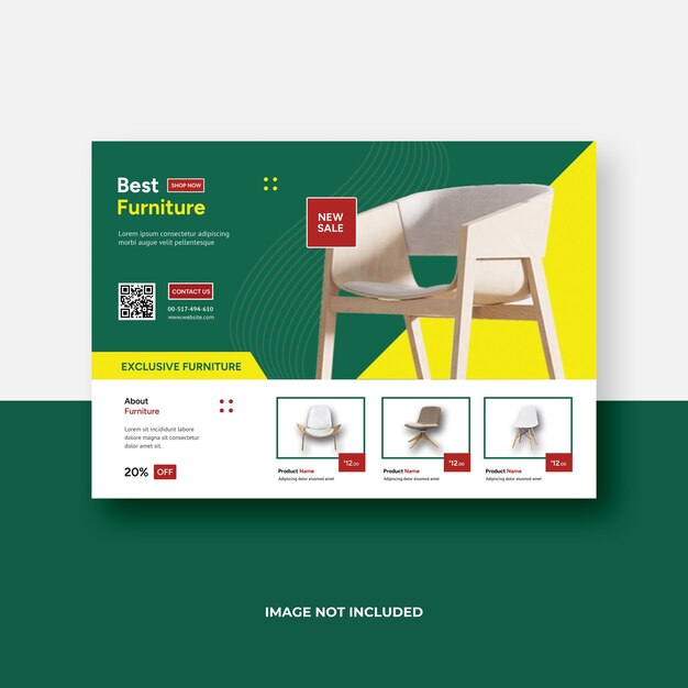 Furniture flyer template design a4