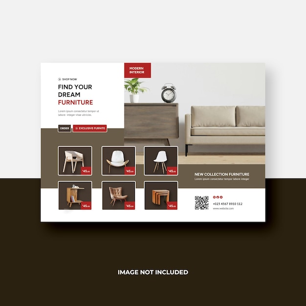 Furniture flyer template design a4