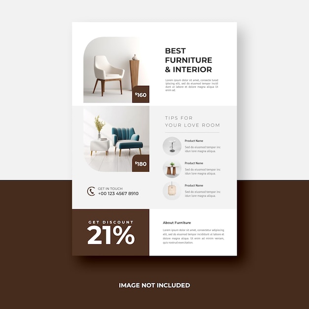furniture flyer template design a4