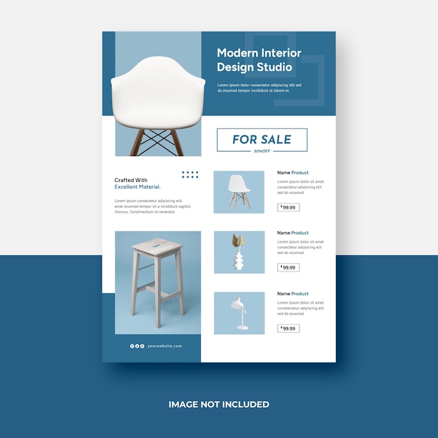 PSD furniture flyer template design