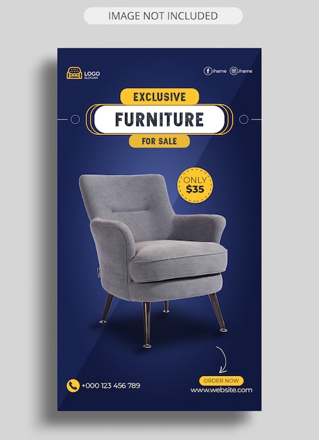 PSD furniture instagram story or facebook stories template