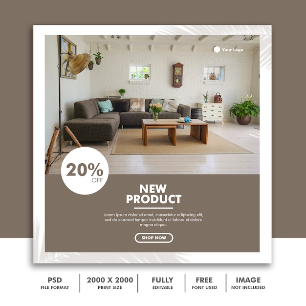 PSD furniture instgram post  banner template