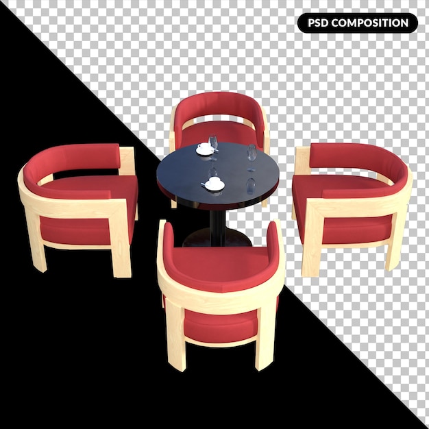Furniture isolated 3d rendering Premium Psd
