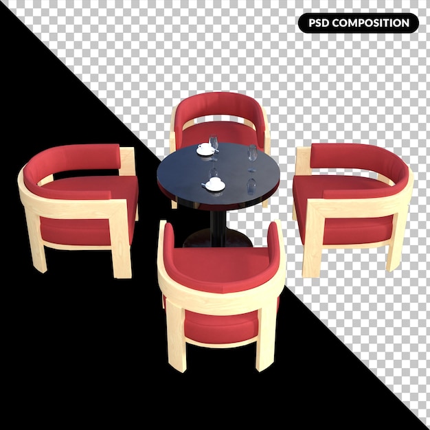 PSD furniture isolated 3d rendering premium psd