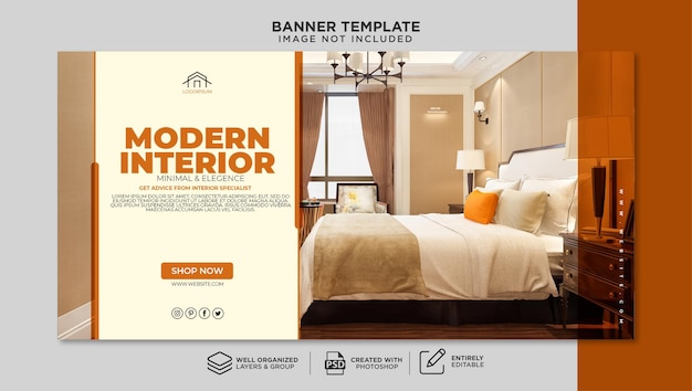 PSD furniture minimalist banner template collection