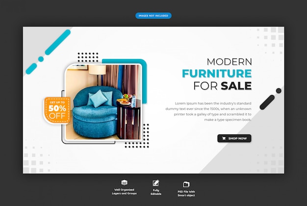 Furniture sale banner template