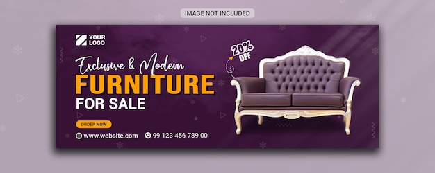 PSD furniture sale facebook cover banner or product sale social media post web banner design template