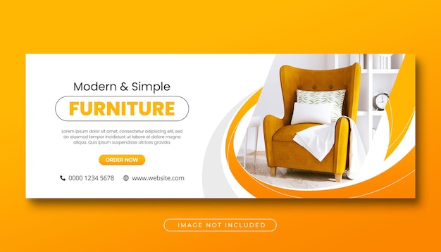 Furniture sale facebook cover banner template