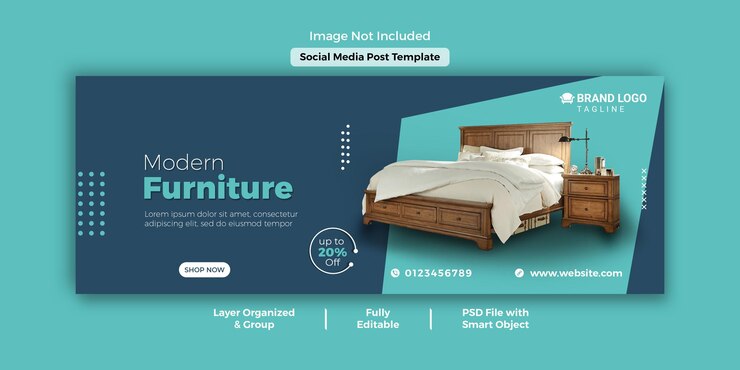 Furniture sale facebook cover photo PSD template