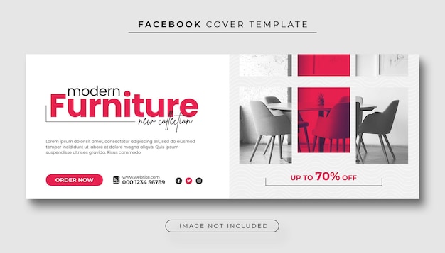 PSD furniture sale facebook cover photo and web banner