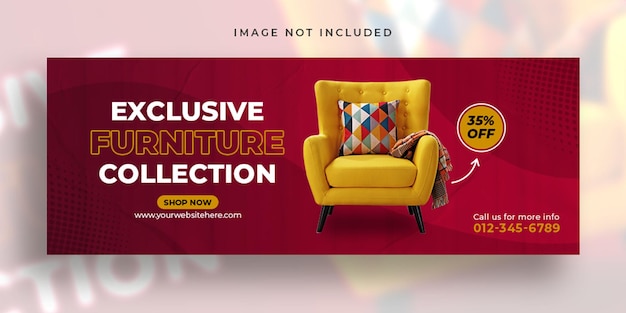 Furniture sale facebook cover template and banner