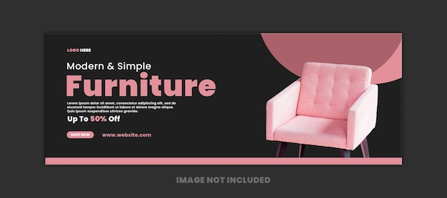 Furniture sale facebook cover template design