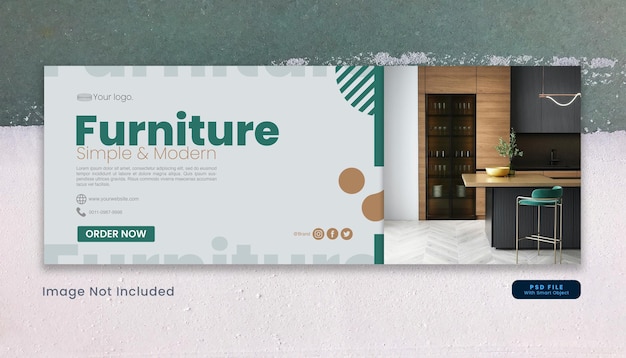 Furniture sale facebook cover template premium psd