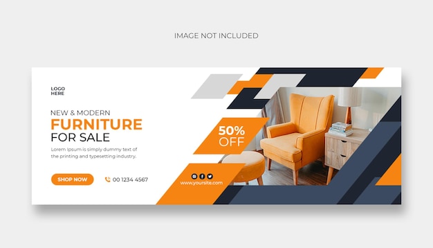 Furniture sale facebook cover and web banner template