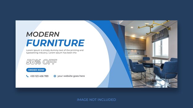 PSD furniture sale facebook cover and web banner template