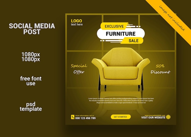 Furniture sale inistagram and social media post template