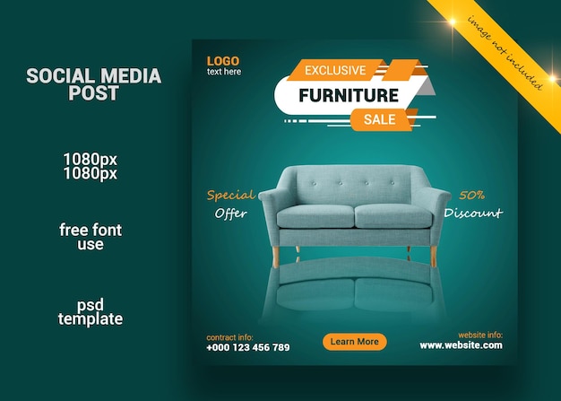 furniture sale inistagram and social media post template