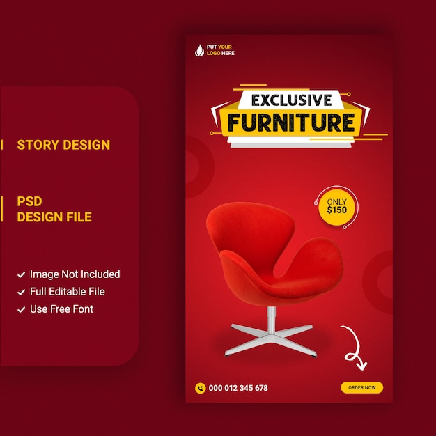 Furniture sale Instagram and Facebook story template