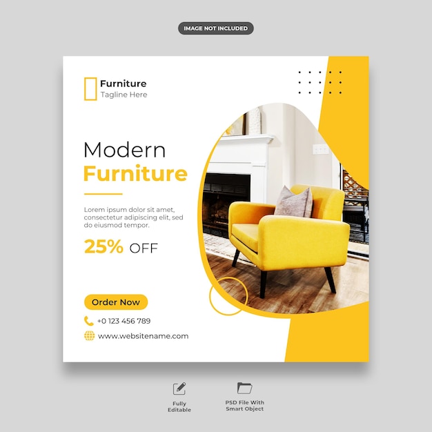 家具販売Instagramの投稿とソーシャルメディアテンプレート