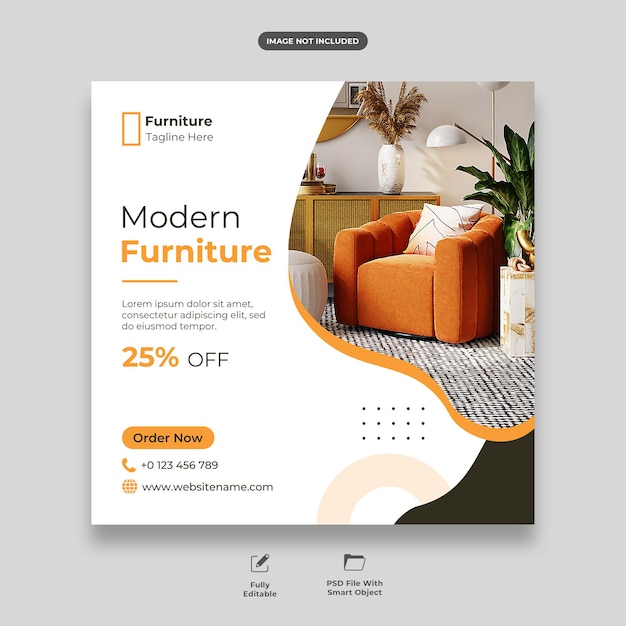 Furniture sale instagram post and social media template