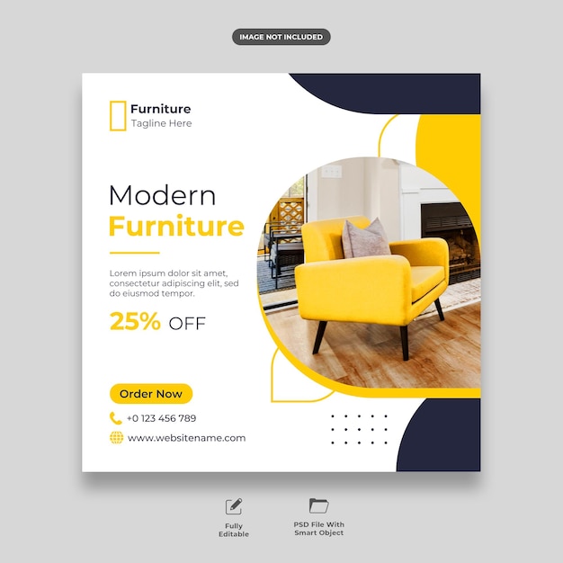 Furniture sale instagram post and social media template