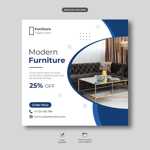 Furniture sale instagram post and social media template