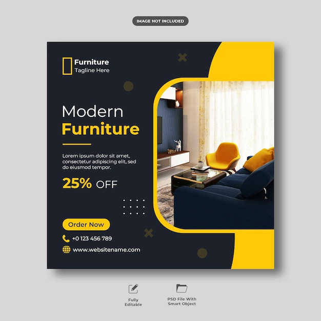 Furniture sale instagram post and social media template