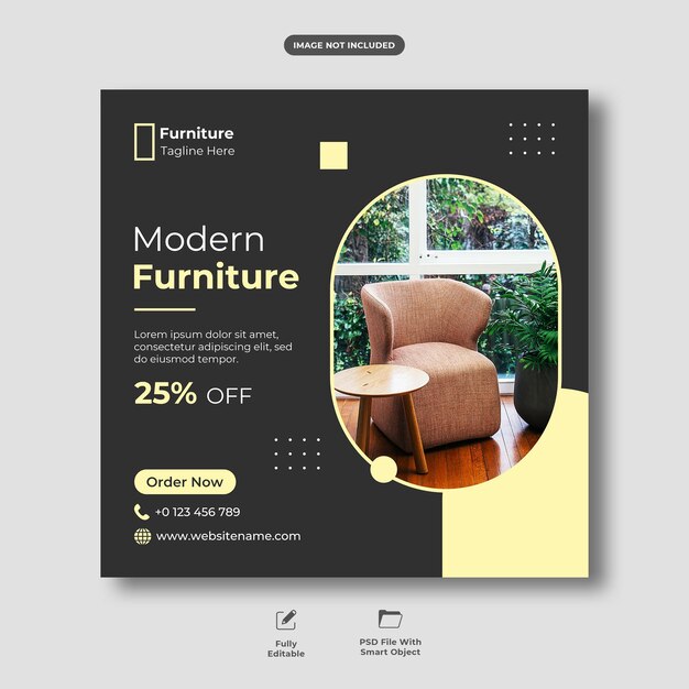 Furniture sale instagram post and social media template