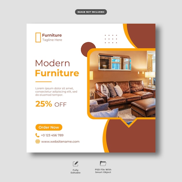 Furniture sale instagram post and social media template