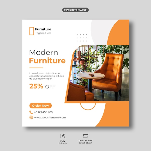 PSD furniture sale instagram post and social media template