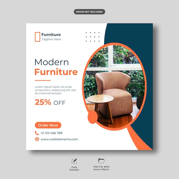 Furniture sale instagram post and social media template