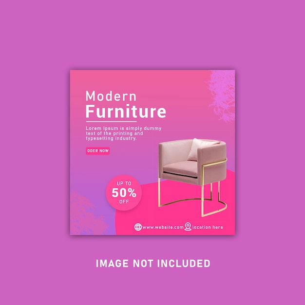 Furniture sale instagram post and social media template