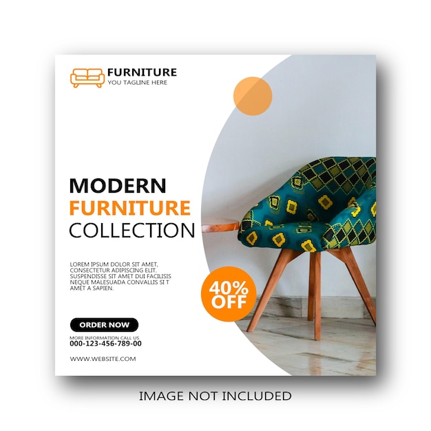 Furniture sale instagram post and social media template