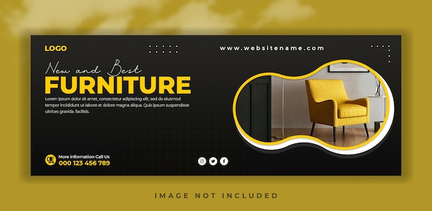 Furniture sale promotion social media cover banner template