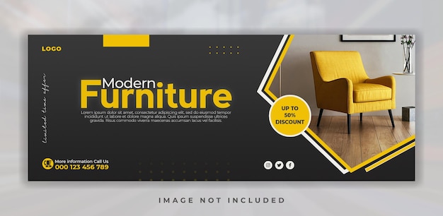 Furniture sale promotion social media facebook cover banner template