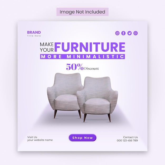 PSD furniture sale social media banner