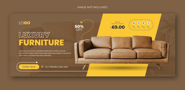 PSD furniture sale social media facebook cover design template