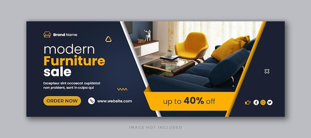 PSD furniture sale social media facebook cover and web banner template