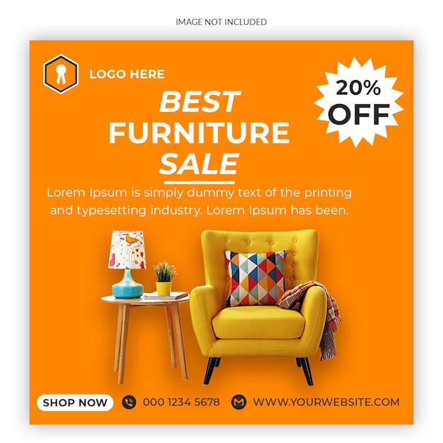 Furniture sale social media instagram post template