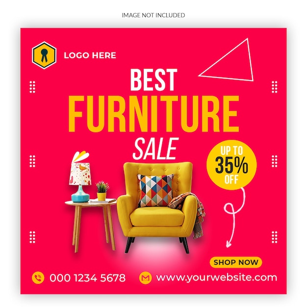 Furniture sale social media instagram post template